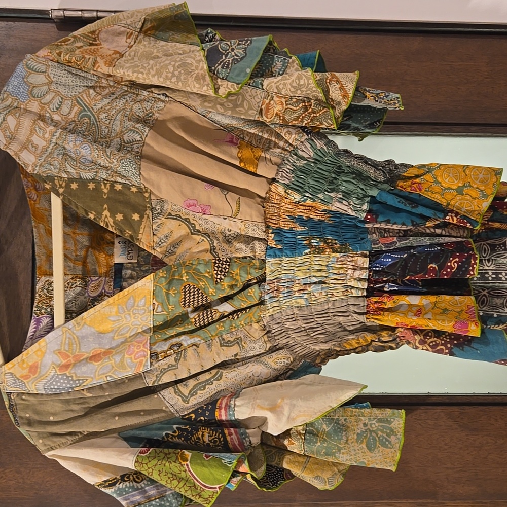 Jaded Gypsy Green Patchwork Top